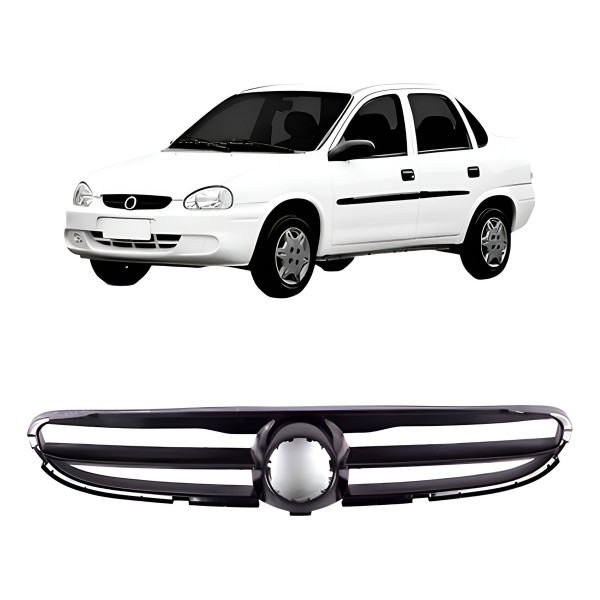 Grade Dianteira Radiador Corsa Classic 2000 A 2003 Preto Preto
