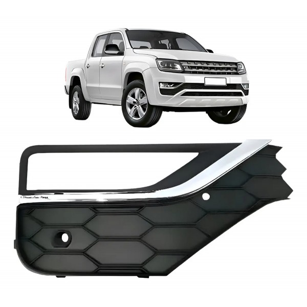 Moldura Milha Amarok 2017 A 2019 Com Furo Friso Cromado