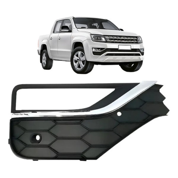 Moldura Milha Amarok 2017 A 2019 Com Furo Friso Cromado