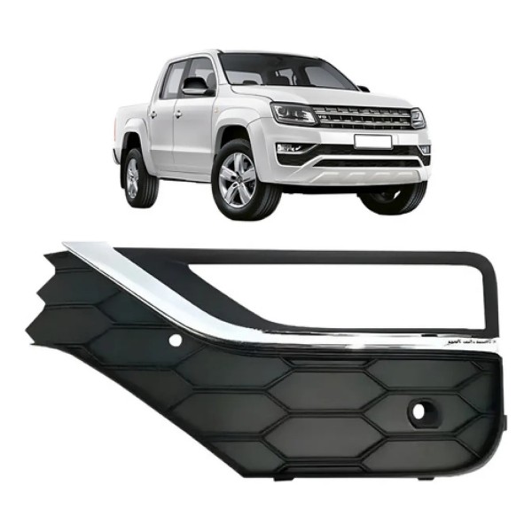 Moldura Milha Amarok 2017 A 2019 Com Furo Friso Cromado