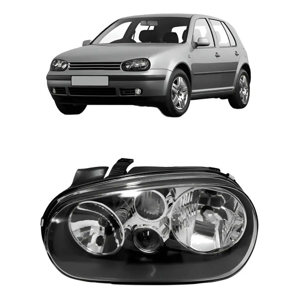 Farol Dianteiro Golf 1999 A 2006 Máscara Negra Sem Auxiliar