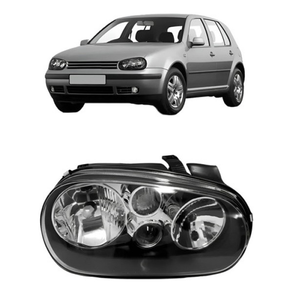 Farol Dianteiro Golf 1999 A 2006 Máscara Negra Sem Auxiliar