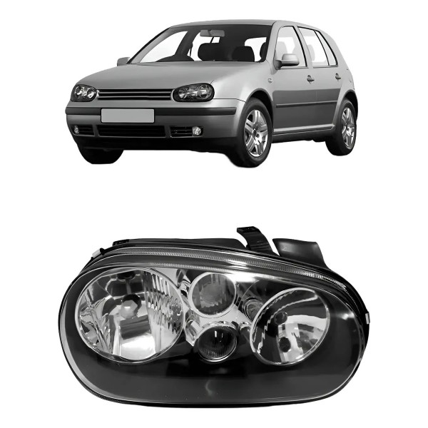 Farol Dianteiro Golf 1999 A 2006 Máscara Negra Sem Auxiliar