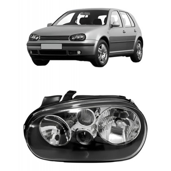Farol Dianteiro Golf 1999 A 2006 Máscara Negra Sem Auxiliar
