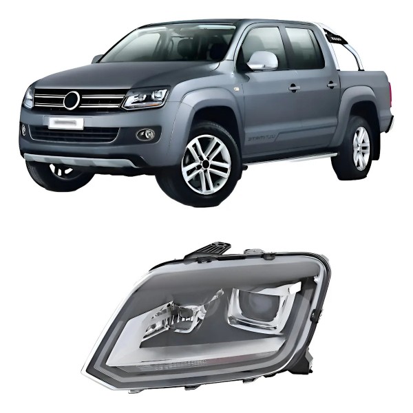 Farol Amarok 2017 2018 A 2023 Elétríco Com Motor Led Tyc Esq Esquerdo/motorista