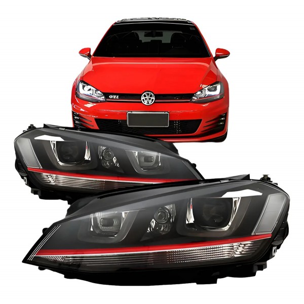 Par Farol Golf Gti 2014 15 2016 2017 2018 Led Mascara Negra