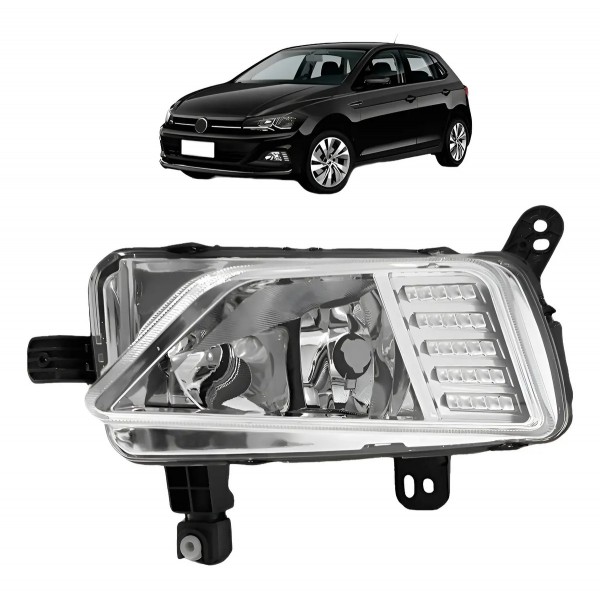 Farol Milha Auxiliar Polo Virtus 2018 2019 Cromado