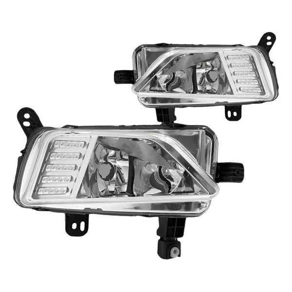 Par Farol Milha Auxiliar Polo Virtus 18 19 20 21 22 Cromado Direito + Esquerdo