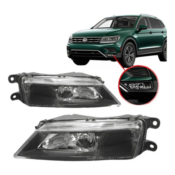 Farol Milha Vw Tiguan 2018 A 2019 Mascara Negra