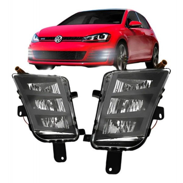 Par Farol Milha Auxiliar Golf Gti  2014 2015 Com Led.