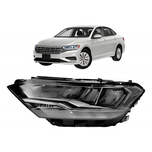 Farol Eletrico Jetta Sedan 2019 A 2022 Tyc C/motor Com Led