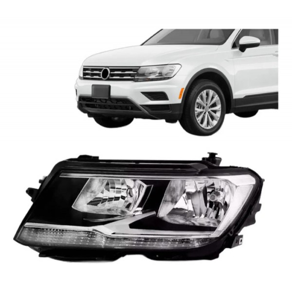 Farol Tiguan 2017 2018 2019 2020 2021 Elétrico Com Led Drl