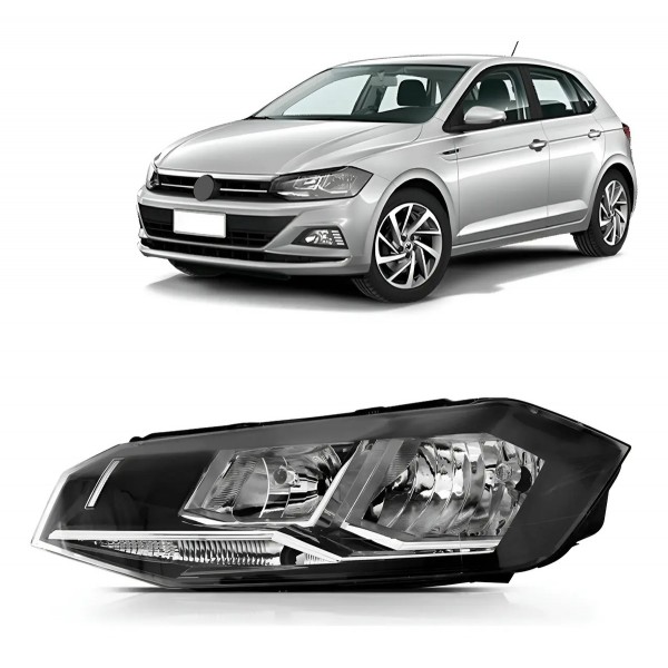 Farol Polo Virtus 2018 2019 2020 Com Friso Cromado