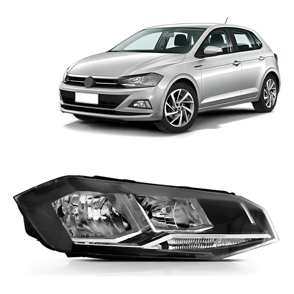 Farol Polo Virtus 2018 2019 2020 Com Friso Cromado
