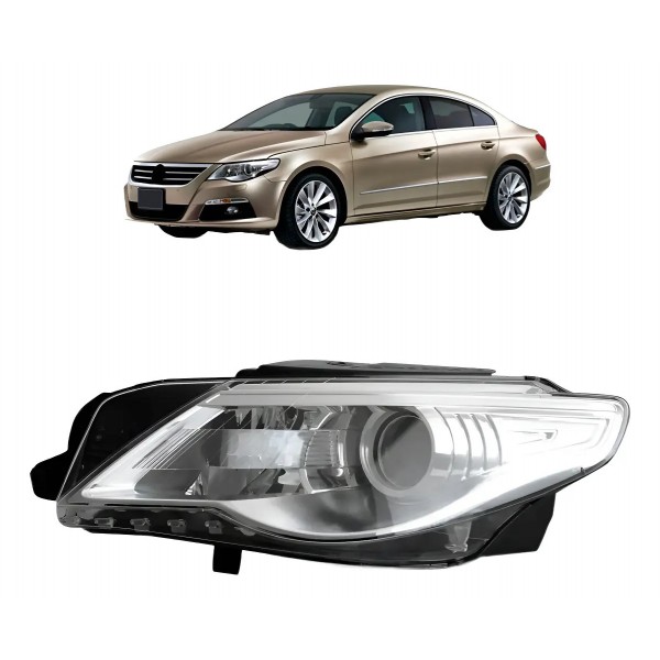 Farol Passat Cc 2009 10 11 2012 C/ Motor E Entrada P/ Xenôn