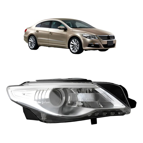 Farol Passat Cc 2009 10 11 2012 C/ Motor E Entrada P/ Xenôn
