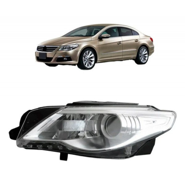 Farol Passat Cc 2009 10 11 2012 C/ Motor E Entrada P/ Xenôn