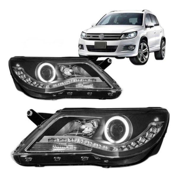 Par Farol Tiguan 2009 2010 2011 Com Led E Projetor