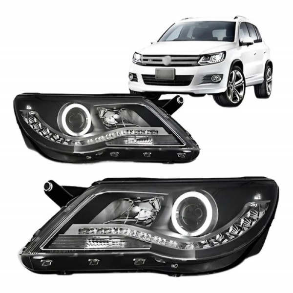 Par Farol Tiguan 2009 2010 2011 Com Led Projetor Sem Xenon