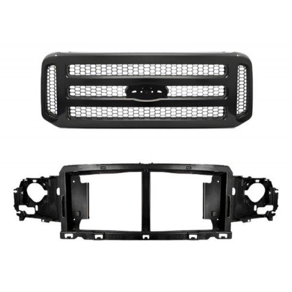 Kit Grade E Painel Frontal Ford F250 2006 A 2012 Cor Preta