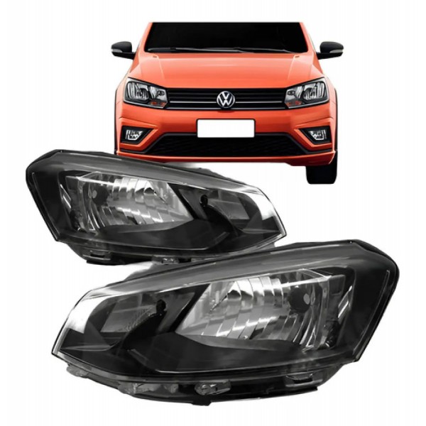 Par Farol Gol G7 2016 2017 2018 Foco Simples Friso Preto.