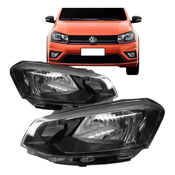 Farol Gol G7 Mascara Negra 2016 2017 2018 Foco Simples