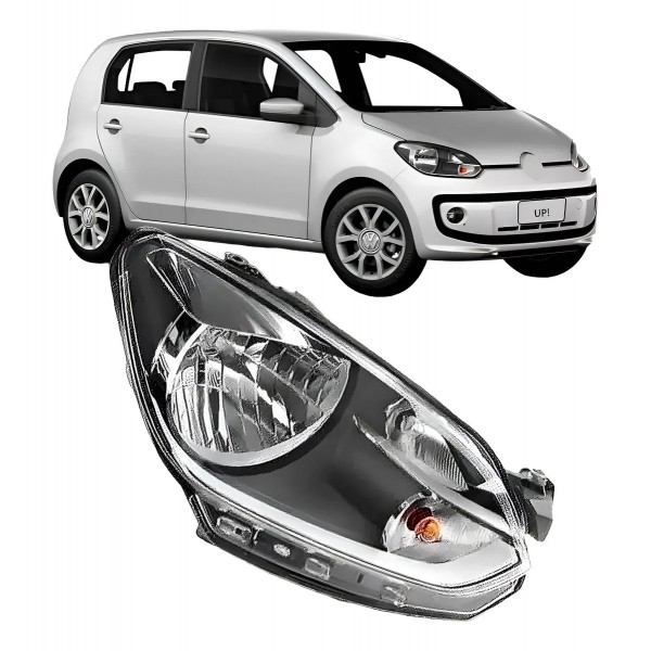 Farol Up 2014 A 2016 Manual/eletrico Friso Cinza C/ Garantia