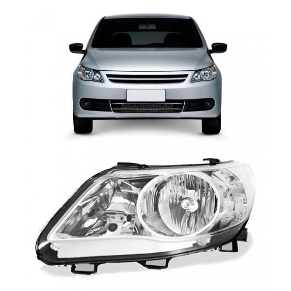 Farol Gol G5 2009 A 2012 Foco Duplo Cromado