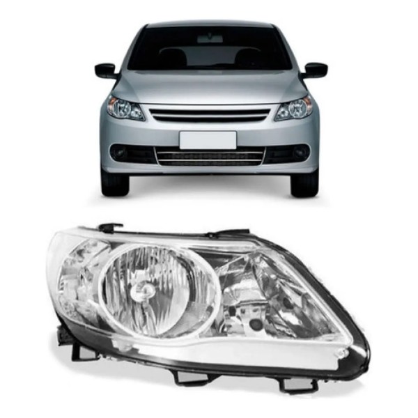 Farol Gol G5 2009 A 2012 Foco Duplo Cromado