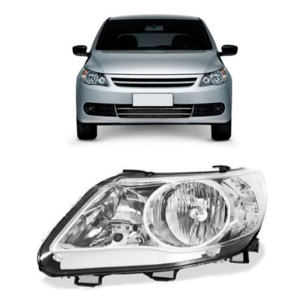 Farol Gol G5 2009 A 2012 Foco Duplo Cromado