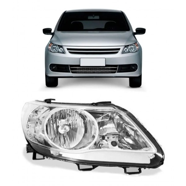 Farol Gol G5 2009 A 2012 Foco Duplo Cromado
