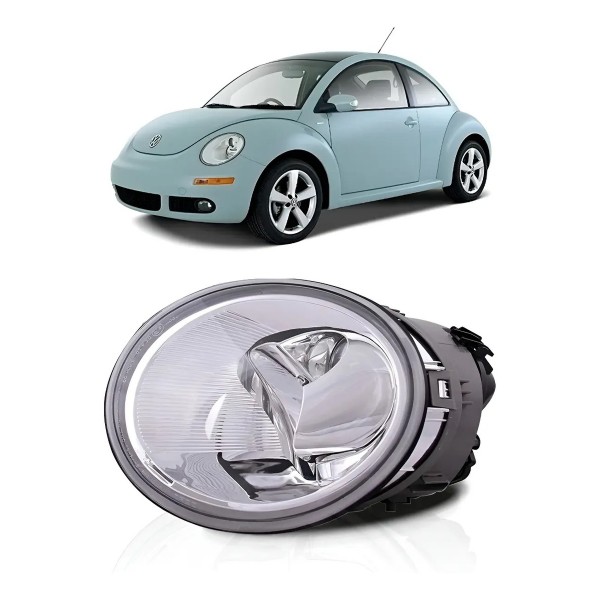 Farol New Beetle 1998 99 00 01 02/2005 Eletrico Sem Motor