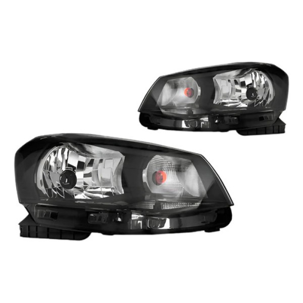 Par Farol Gol G6 2013 14 15 2016 Foco Simples Mascara Negra