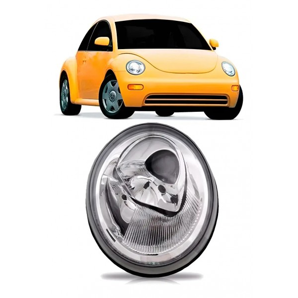 Farol Dianteiro New Beetle 1998 A 2005 Cromado Mega Desconto