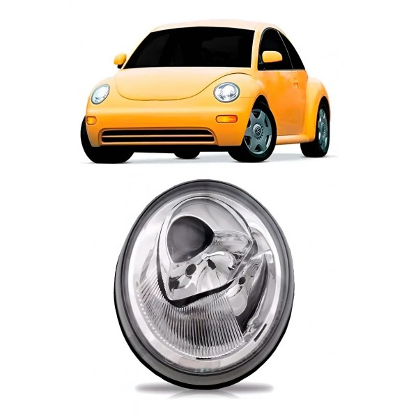 Farol Dianteiro New Beetle 1998 A 2005 Cromado Mega Desconto