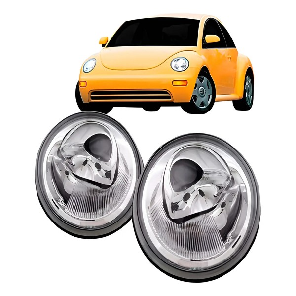 Par Farol Dianteiro New Beetle 1998 A 2005 Cromado