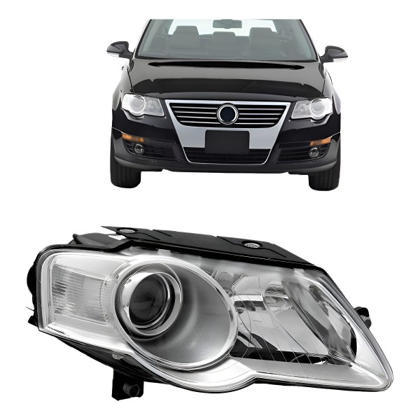 Farol Passat 2008 2009 2010 2011 Eletrico Com Motor Cromado