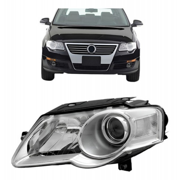 Farol Passat 2008 2009 2010 2011 Eletrico Com Motor Cromado