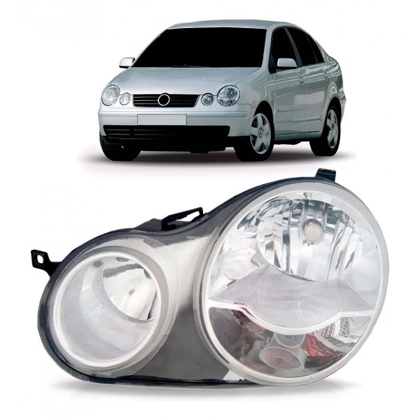 Farol Polo Hatch Sedan 2003 2004 2005 2006 Cromado Oferta