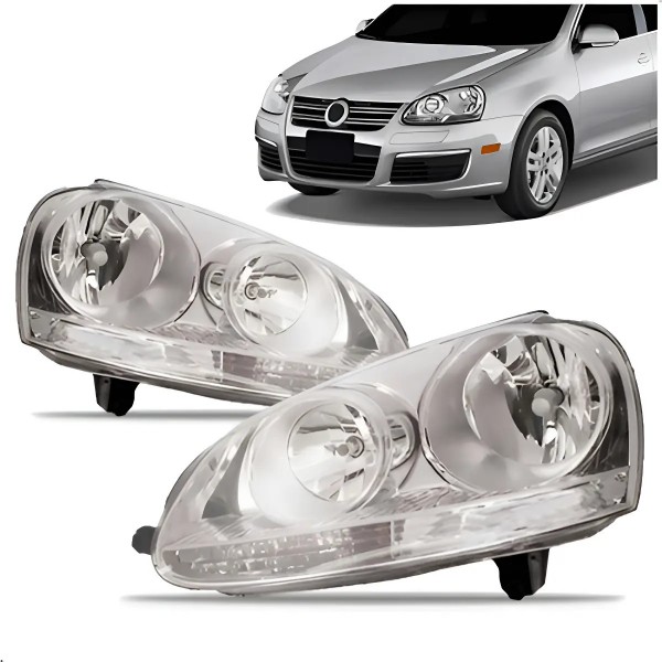 Par De Farol Jetta 2007 2008 2009 Cromado