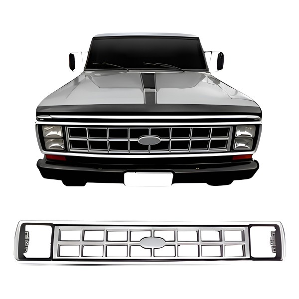 Grade Radiador F1000 1985 A 1992 C/ Aro Preto (plastico)