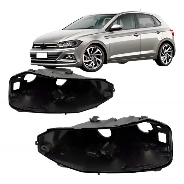 Par Carcaça Farol Vw Polo 2018 2019 2020 2021 2022