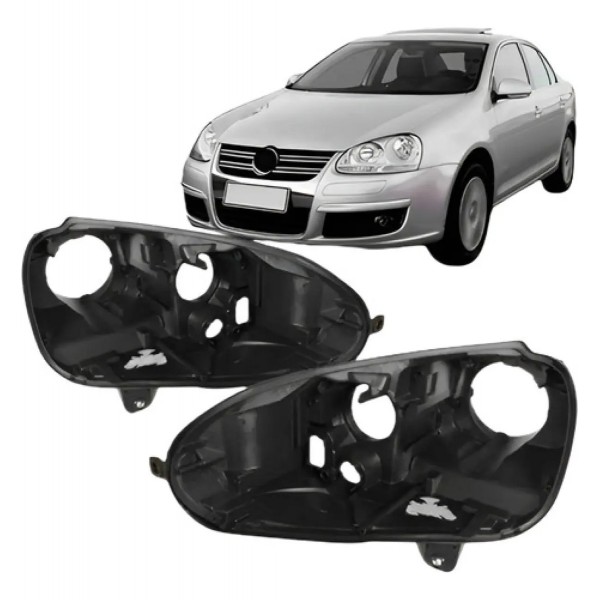 Par Aro Carcaça Farol Vw Jetta 2007 2008 2009 2010