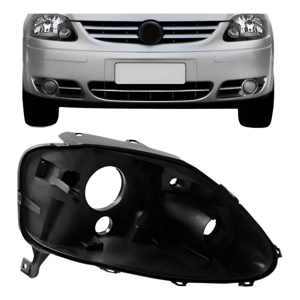 Carcaça Farol Dianteiro Vw Fox 04 05 06 07 08 09 Simples
