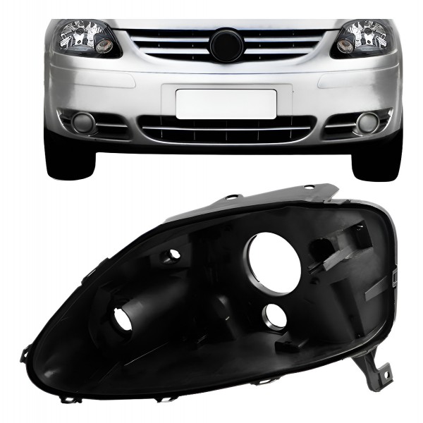 Carcaça Farol Dianteiro Vw Fox 04 05 06 07 08 09 Simples