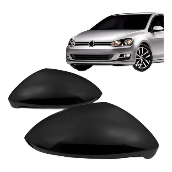 Par Capa Retrovisor Golf 2014 A 2016 Com Furo Pisca Primer