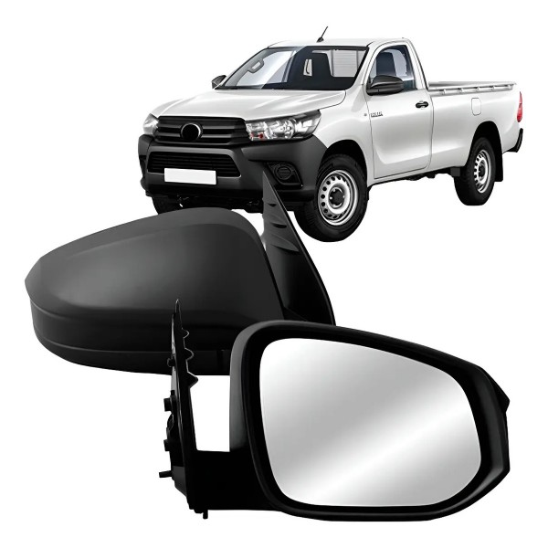 Par Retrovisor Hilux 2016 2017 18 A 2023 Fixo C/ Capa Preta
