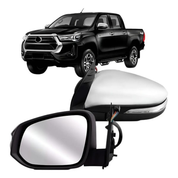 Retrovisor Elet Retratil C/pisca Capa Crom Hilux 2016 A 2021