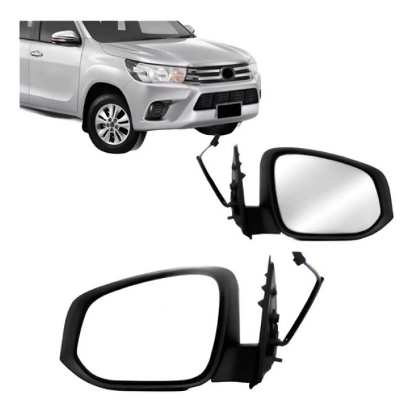 Par Retrovisor Hilux 2016 A 2021 Eletrico Sem Pisca Cromado