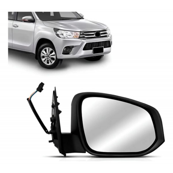 Retrovisor Hilux 2016 A 2021 Eletrico Sem Pisca Cromado